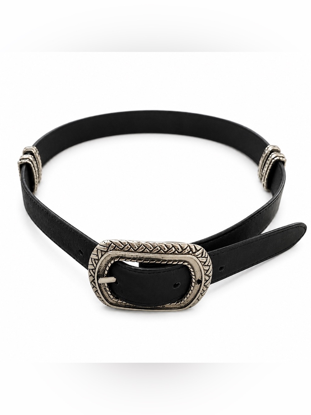 Brighton Vintage Reversible Brown/ Black Leather Belt with Ornate Accents